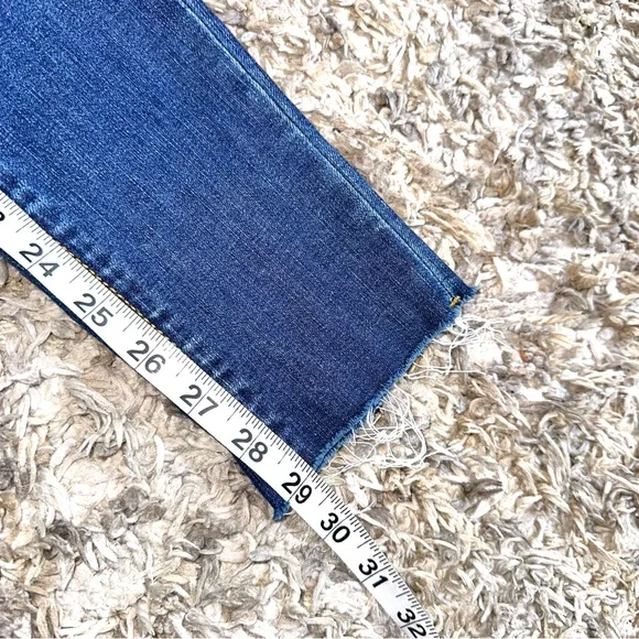 KanCan Women’s 3/25 Distressed Blue Denim Skinny Jeans Raw Hem Low Rise Stretch - Picture 7 of 8